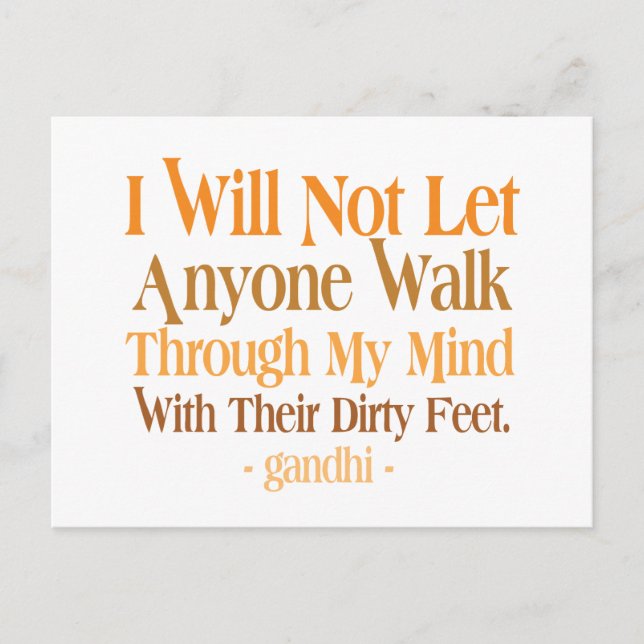 Through My Mind Quote Gandhi Postcard (Front)
