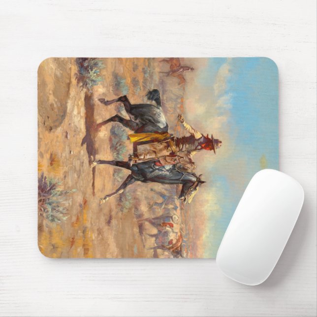 Through the Alkali, 1904 by Charles Marion Russell Mouse Pad (With Mouse)