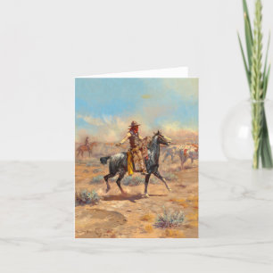 Through the Alkali by Charles Marion Russell Thank You Card