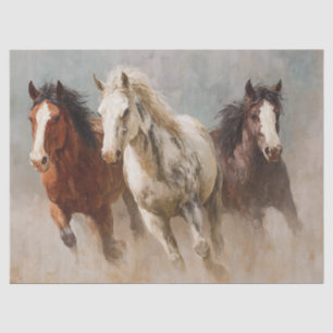 Through the Dust Galloping Horses Decoupage Tissue Paper