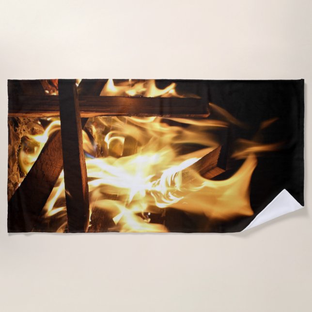 Through the Flames Beach Towel (Front)