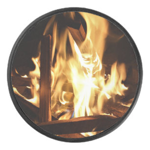 Through the Flames Hockey Puck