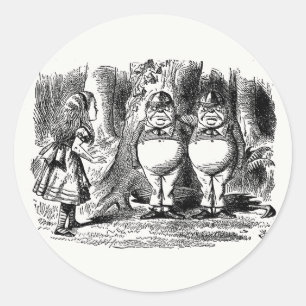 Through the Looking Glass, Tweedledum & Tweedledee Classic Round Sticker