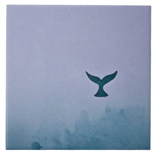Through The Mist Whale Tail Art Tile