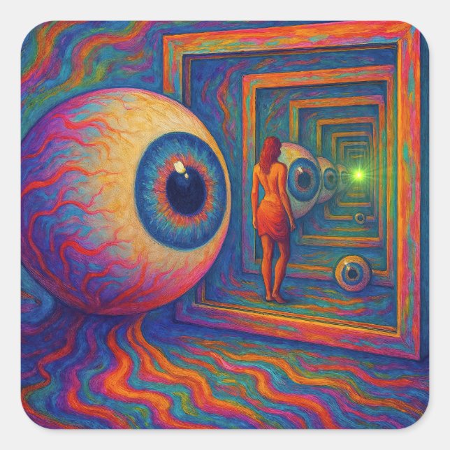 “Through the Prism of Sight” Square Sticker (Front)
