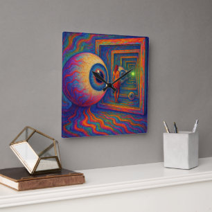“Through the Prism of Sight” Square Wall Clock