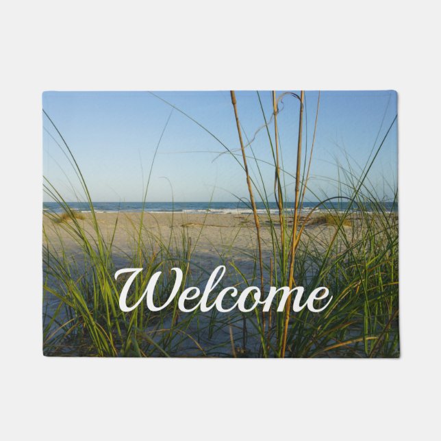 Through The Sea Oats Welcome Doormat (Front)
