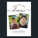 Through the Years Couple Photo Wedding Modern Tabl Table Number<br><div class="desc">Reminisce and have some fun with your wedding reception table numbers - These elegant simple table numbers give you the option to include a photograph of the the bride and groom at the same age as the table number, the bride and grooms name/s and the date of their wedding. The...</div>