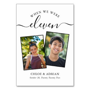 Through the Years Couple Photo Wedding Modern Tabl Table Number