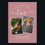 Through the Years Couple Photo Wedding Modern Tabl Table Number<br><div class="desc">Reminisce and have some fun with your wedding reception table numbers - These elegant simple table numbers give you the option to include a photograph of the the bride and groom at the same age as the table number, the bride and grooms name/s and the date of their wedding. The...</div>