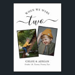 Through the Years Couple Photo Wedding Modern Tabl Table Number<br><div class="desc">Reminisce and have some fun with your wedding reception table numbers - These elegant simple table numbers give you the option to include a photograph of the the bride and groom at the same age as the table number, the bride and grooms name/s and the date of their wedding. The...</div>