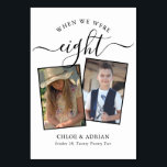 Through the Years Couple Photo Wedding Modern Tabl Table Number<br><div class="desc">Reminisce and have some fun with your wedding reception table numbers - These elegant simple table numbers give you the option to include a photograph of the the bride and groom at the same age as the table number, the bride and grooms name/s and the date of their wedding. The...</div>