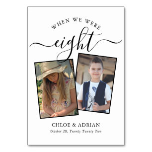 Through the Years Couple Photo Wedding Modern Tabl Table Number