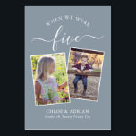 Through the Years Couple Photo Wedding Modern Tabl Table Number<br><div class="desc">Reminisce and have some fun with your wedding reception table numbers - These elegant simple table numbers give you the option to include a photograph of the the bride and groom at the same age as the table number, the bride and grooms name/s and the date of their wedding. The...</div>