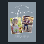 Through the Years Couple Photo Wedding Modern Tabl Table Number<br><div class="desc">Reminisce and have some fun with your wedding reception table numbers - These elegant simple table numbers give you the option to include a photograph of the the bride and groom at the same age as the table number, the bride and grooms name/s and the date of their wedding. The...</div>