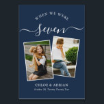 Through the Years Couple Photo Wedding Modern Table Number<br><div class="desc">Reminisce and have some fun with your wedding reception table numbers - These elegant simple table numbers give you the option to include a photograph of the the bride and groom at the same age as the table number, the bride and grooms name/s and the date of their wedding. The...</div>