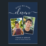 Through the Years Couple Photo Wedding Modern Table Number<br><div class="desc">Reminisce and have some fun with your wedding reception table numbers - These elegant simple table numbers give you the option to include a photograph of the the bride and groom at the same age as the table number, the bride and grooms name/s and the date of their wedding. The...</div>