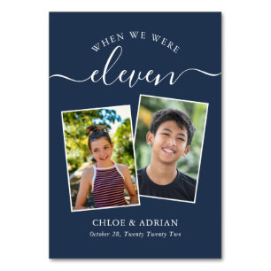 Through the Years Couple Photo Wedding Modern Table Number