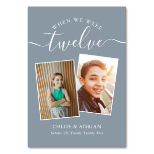 Through the Years Couple Photo Wedding Modern Table Number