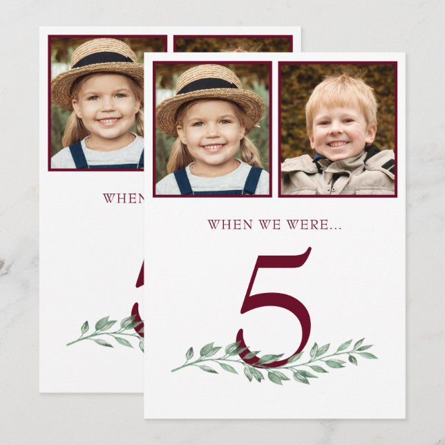 Through The Years Photos Occasion Table # Signs Invitation (Front/Back)