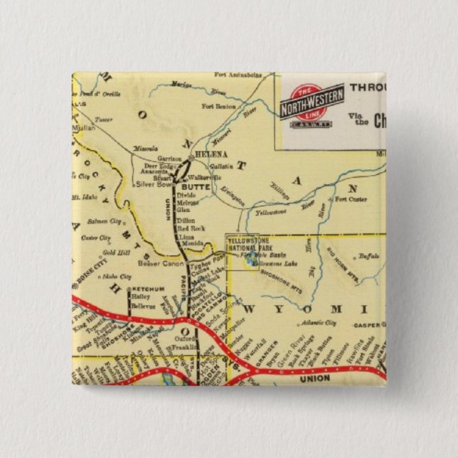 Through train service from Chicago 2 Inch Square Button (Front)