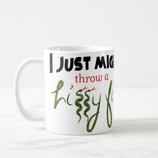 Throw a Hissy Fit Classic Mug, 11 oz Coffee Mug (Left)