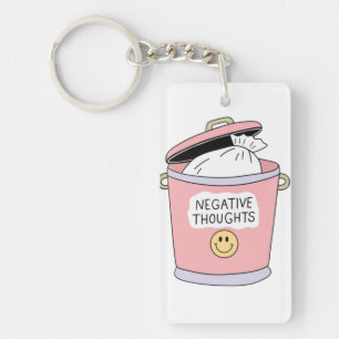 Throw Away Negative Thoughts Keychain