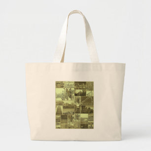 Throw Back City Large Tote Bag