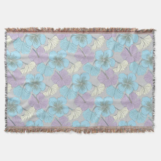 “Throw Blanket – Blue & Purple Clover Floral”