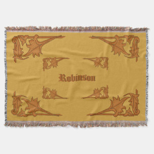 Throw Blanket - Leafy Brackets with Name