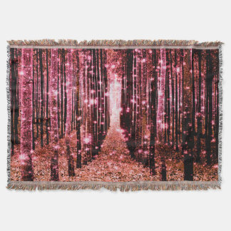 Throw Blanket Magical Forest Peach Pink