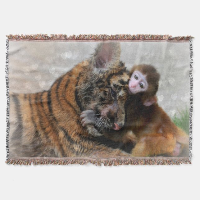 Throw Blanket/Monkey and Tiger Blanket (Front)