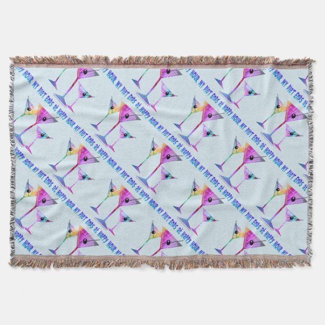 THROW BLANKET - MY DIET ENDS AT HAPPY HOUR (Front)