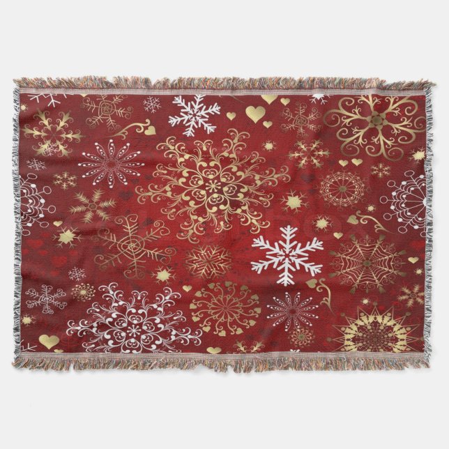 Throw Blanket/Snow Flakes Blanket (Front)