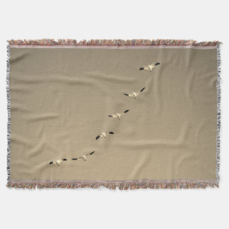 Throw Blanket Snow Geese in Flight Design