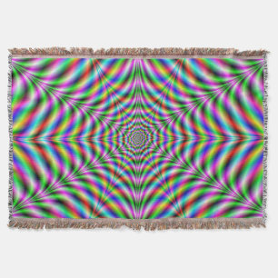 Throw Blanket   Twelve Pointed Psychedelic Web