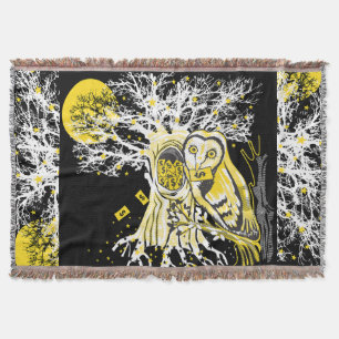 Throw Blanket – Urban Tree Owl & Wealth Surreal 