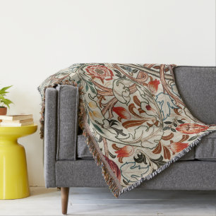Throw blanket William Morris floral design 