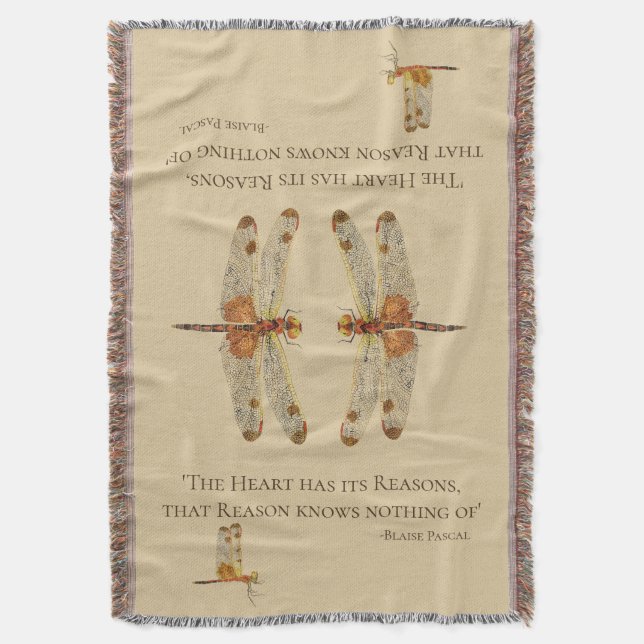 Throw Blanket with Dragonflies (Front Vertical)
