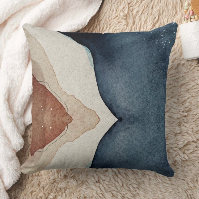 Throw Cushion - Abstract Blue Brown Pattern (Blanket)
