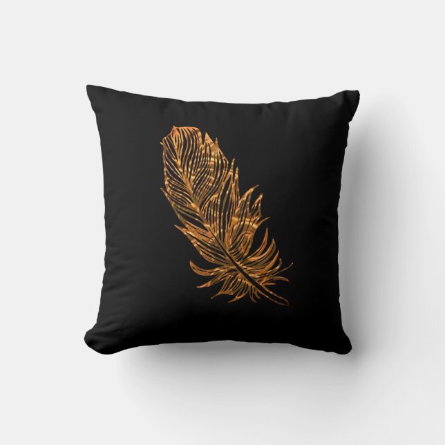 Throw Cushion , Golden Feather Art (Front)