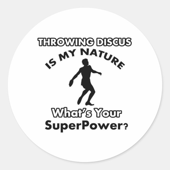 throw  discus design classic round sticker (Front)