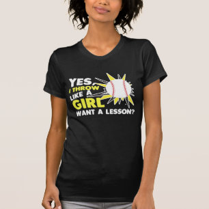 Throw Like A Girl Baseball Player Softball Pitcher T-Shirt