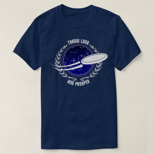 Throw Long and Prosper Disc Golf Goaltimate T-Shirt (Design Front)