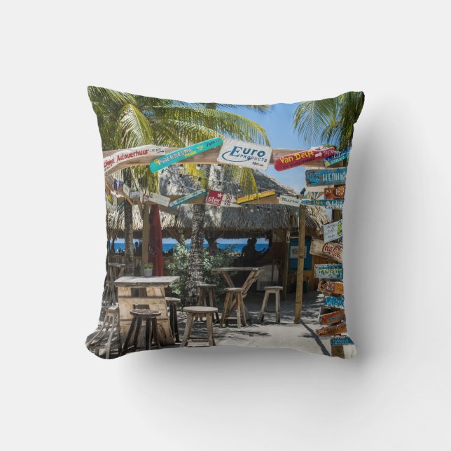 Throw Pillow 16" x 16" Curacao Beach (Front)