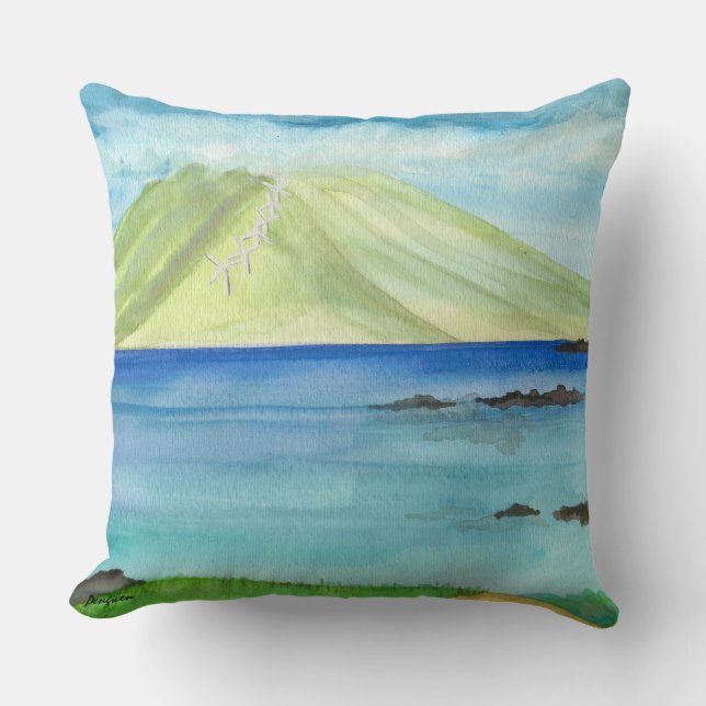 Throw Pillow 20x20 Reversible Kihei Maui /Turtle (Front)