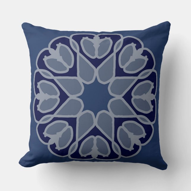 Throw Pillow, A classic fabric print pattern desig Pillow (Front)