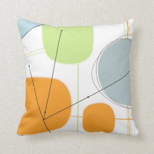 Throw Pillow - Abstract 1950s Inspired Atomic Art