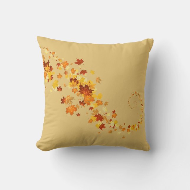Throw Pillow-Autumn Leaves Pillow (Front)