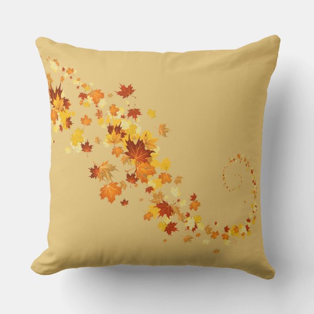Throw Pillow-Autumn Leaves Throw Pillow (Front)